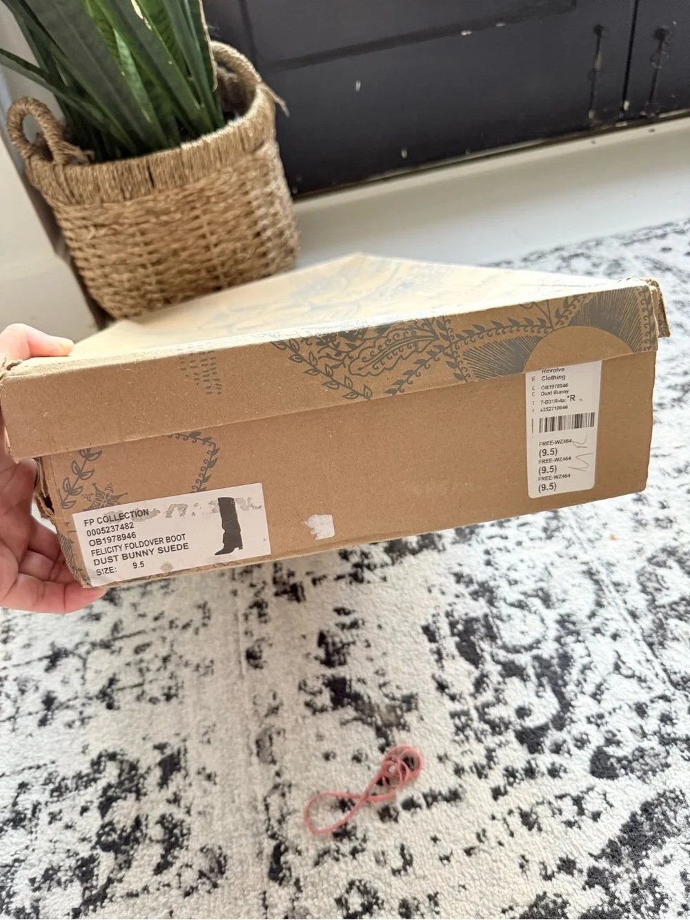 NWT Free People Felicity Foldover Boot in Dust Bunny Sz 9.5